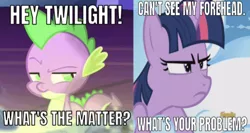 Size: 640x340 | Tagged: safe, derpibooru import, edit, edited screencap, editor:undeadponysoldier, screencap, spike, twilight sparkle, twilight sparkle (alicorn), alicorn, dragon, pony, series:spikebob scalepants, the cutie re-mark, triple threat, caption, discovery family logo, female, grumpy, image macro, male, mare, meme, patty hype, reference, spike is not amused, spongebob squarepants, text, twilight is not amused, unamused