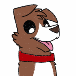Size: 600x600 | Tagged: safe, artist:askwinonadog, derpibooru import, winona, dog, ask winona, animated, ask, bust, collar, color change, cute, gif, looking down, simple background, solo, tongue out, tumblr, white background, winonabetes