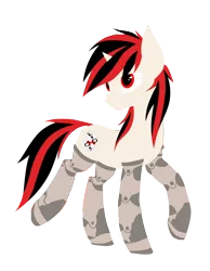 Size: 2150x2776 | Tagged: safe, artist:retro melon, artist:setharu, derpibooru import, oc, oc:blackjack, unofficial characters only, cyborg, pony, unicorn, fallout equestria, fallout equestria: project horizons, fanfic, clothes, cyber legs, fanfic art, female, hooves, horn, level 1 (project horizons), lineless, mare, prosthetics, simple background, socks, solo, stockings, thigh highs, trace, transparent background