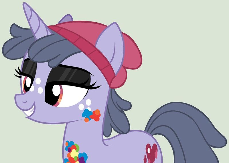 Size: 1024x730 | Tagged: safe, artist:loveedovey, derpibooru import, oc, oc:street art, pony, unicorn, beanie, eyeshadow, female, hat, makeup, mare, simple background, solo