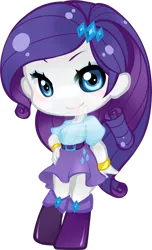 Size: 1024x1685 | Tagged: safe, artist:yuuabyss, derpibooru import, rarity, equestria girls, chibi, deviantart watermark, hand on hip, obtrusive watermark, simple background, smiling, solo, transparent background, watermark