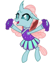 Size: 2800x3200 | Tagged: 2 4 6 greaaat, artist:cheezedoodle96, changedling, changeling, cheering, cheerleader, cheerleader ocellus, cheerleader outfit, clothes, cute, derpibooru import, diaocelles, female, flying, looking at you, ocellus, open mouth, pleated skirt, pom pom, safe, simple background, skirt, smiling, solo, svg, .svg available, transparent background, vector