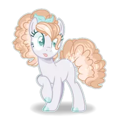 Size: 976x954 | Tagged: safe, artist:6-fingers-lover, derpibooru import, oc, oc:peach pie, unofficial characters only, earth pony, pony, female, mare, offspring, parent:cheese sandwich, parent:maud pie, parents:maudwich, simple background, solo, tongue out, transparent background