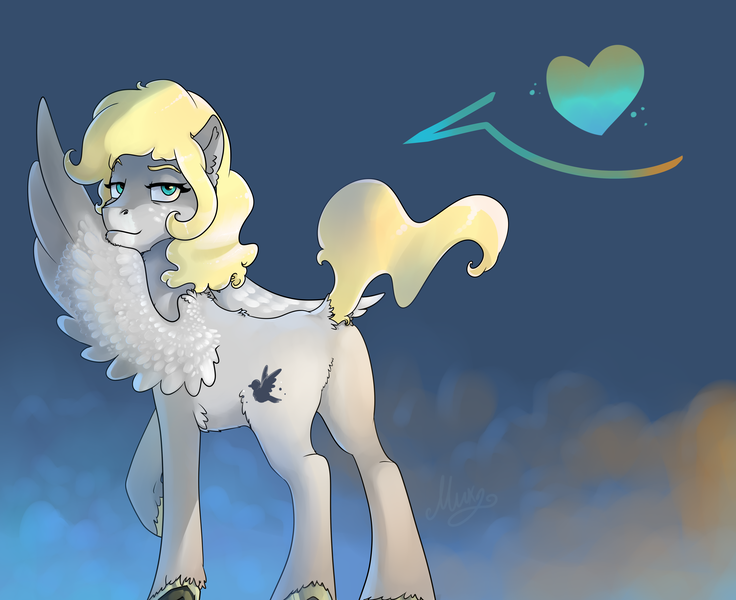 Size: 5400x4400 | Tagged: safe, artist:mylittlegodzilla, derpibooru import, oc, oc:gray bird, pegasus, pony, bedroom eyes, male, simple background, solo, stallion, standing, wings