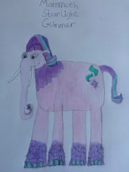 Size: 1280x1707 | Tagged: artist:shanealf1995, derpibooru import, mammoth, safe, solo, species swap, starlight glimmer, traditional art