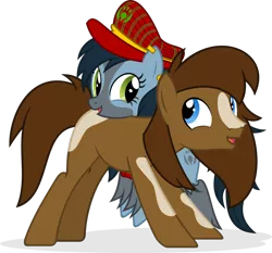 Size: 926x862 | Tagged: safe, artist:mlp-trailgrazer, derpibooru import, oc, oc:kickit, oc:mad munchkin, unofficial characters only, pony, female, hat, male, mare, simple background, stallion, transparent background