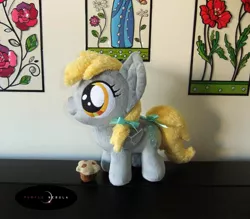 Size: 1280x1120 | Tagged: safe, artist:purplenebulastudios, derpibooru import, derpy hooves, pony, female, filly, food, irl, muffin, photo, plushie, solo