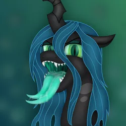 Size: 6060x6060 | Tagged: safe, artist:emu34b, derpibooru import, queen chrysalis, changeling, changeling queen, .svg available, absurd resolution, bust, drool, female, kitchen eyes, maw, mawshot, open mouth, sharp teeth, simple background, solo, teeth, tongue out, transparent background, vector