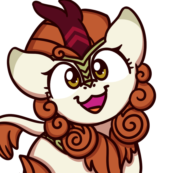 Size: 1000x1000 | Tagged: safe, artist:sugar morning, derpibooru import, autumn blaze, kirin, awwtumn blaze, bust, cat face, cat smile, cute, female, looking at you, mare, simple background, smiling, solo, sugar morning's smiling ponies, transparent background