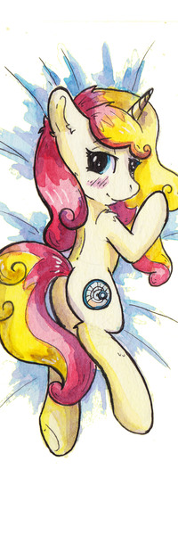 Size: 1531x4592 | Tagged: safe, artist:lightisanasshole, derpibooru import, oc, oc:miss libussa, pony, unicorn, bed, bedroom eyes, blue eyes, body pillow, body pillow design, butt, czequestria, dakimakura cover, laying on bed, laying on stomach, looking at you, looking back, looking back at you, mascot, on bed, simple background, smiling