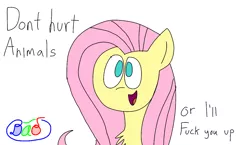 Size: 1222x710 | Tagged: safe, artist:dao, derpibooru import, fluttershy, pegasus, pony, solo, vulgar