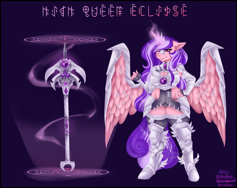 Size: 5530x4391 | Tagged: alicorn, anthro, armor, artist:nekomellow, derpibooru import, oc, oc:sunbeam eclipse, safe