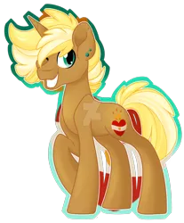 Size: 1600x1931 | Tagged: safe, artist:missmele-madness, derpibooru import, oc, oc:electric charm, pony, unicorn, deviantart watermark, male, obtrusive watermark, one eye closed, simple background, solo, stallion, transparent background, watermark, wink