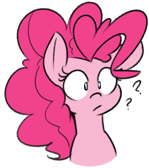 Size: 482x542 | Tagged: safe, artist:reiduran, derpibooru import, pinkie pie, earth pony, pony, /mlp/, bust, confused, cute, diapinkes, female, mare, mlpg, portrait, question mark, reaction image, simple background, solo, white background