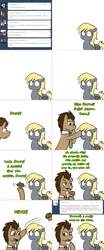 Size: 1562x3758 | Tagged: safe, artist:jitterbugjive, derpibooru import, derpy hooves, doctor whooves, time turner, pony, lovestruck derpy, ask, blushing, food, muffin, shrunken pupils, tumblr