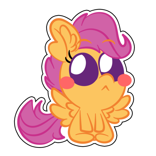 Size: 1000x1000 | Tagged: safe, artist:amethystcutey, derpibooru import, scootaloo, pegasus, pony, blush sticker, blushing, chibi, cute, cutealoo, female, filly, simple background, solo, transparent background