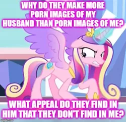 Size: 513x500 | Tagged: safe, derpibooru import, edit, edited screencap, screencap, princess cadance, pony, the beginning of the end, angry, cropped, glowing horn, gritted teeth, horn, implied porn, implied shining armor, meme, solo