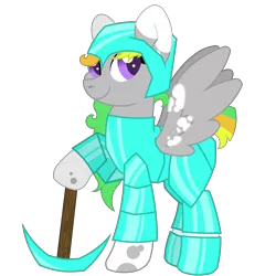 Size: 1800x1800 | Tagged: safe, artist:ponkus, derpibooru import, oc, oc:odd inks, unofficial characters only, pegasus, pony, armor, diamond armor, minecraft, pickaxe, solo
