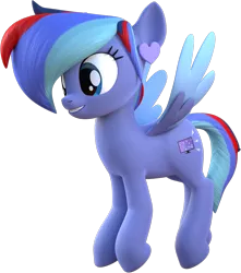 Size: 1025x1162 | Tagged: safe, artist:melodiousmarci, derpibooru import, oc, oc:star visualz, pegasus, pony, 3d, blender, ear piercing, earring, flying, fusion, jewelry, piercing, simple background, transparent background