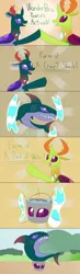 Size: 2800x9600 | Tagged: absurd resolution, artist:mightyshockwave, bucket of water, changedling, changedling brothers, changeling, comic, derpibooru import, king thorax, pharynx, prince pharynx, safe, shark, thorax, wonder twins