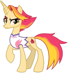 Size: 3000x3200 | Tagged: safe, artist:cheezedoodle96, derpibooru import, fire flare, pony, unicorn, the summer sun setback, .svg available, clothes, female, looking at you, mare, raised eyebrow, raised hoof, simple background, solo, svg, transparent background, uniform, vector