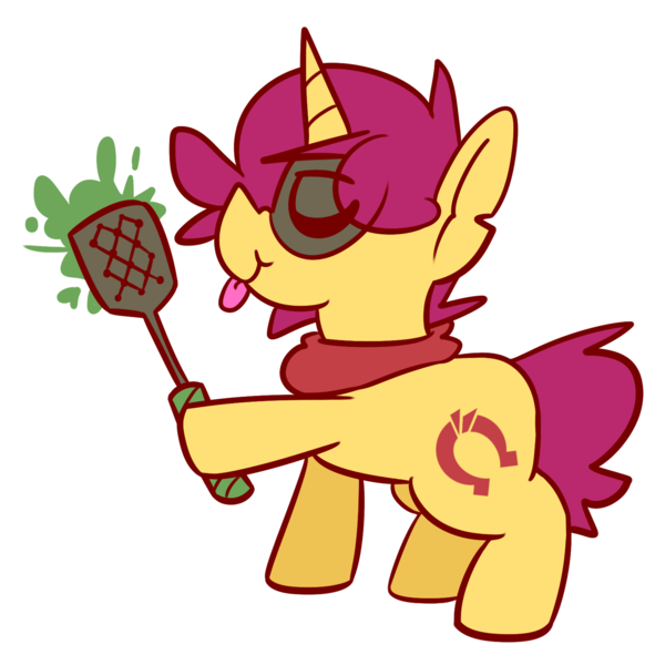 Size: 1536x1536 | Tagged: safe, artist:myahster, derpibooru import, oc, oc:myah, pony, unicorn, fly-swatter, prop, simple background, solo, sticker, transparent background