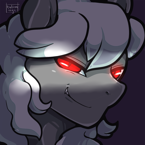 Size: 1100x1100 | Tagged: safe, artist:talimingi, derpibooru import, oc, oc:dracula, pony, icon, red eyes