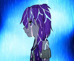 Size: 1352x1120 | Tagged: safe, artist:fantasygerard2000, derpibooru import, oc, oc:magus eveningstar, unofficial characters only, equestria girls, equestria girls series, let it rain, spoiler:eqg series (season 2), blue background, crying, female, rain, simple background, solo, wet