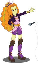 Size: 3305x5390 | Tagged: safe, artist:deannaphantom13, derpibooru import, adagio dazzle, equestria girls, equestria girls series, find the magic, sunset's backstage pass!, spoiler:eqg series (season 2), absurd resolution, bracelet, clothes, contempt, disdain, female, human scum, jacket, jewelry, leather jacket, mic drop, microphone, shorts, simple background, solo, spiked headband, spiked wristband, transparent background, wristband