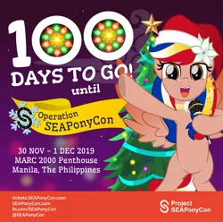 Size: 1639x1625 | Tagged: safe, artist:jhayarr23, derpibooru import, oc, oc:pearl shine, pony, project seaponycon, 100, christmas, countdown, holiday, nation ponies, philippines
