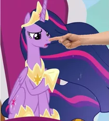 Size: 677x749 | Tagged: alicorn, boop, boop edit, bronybait, cropped, derpibooru import, edit, edited screencap, end of ponies, hand, meta, older, older twilight, princess twilight 2.0, safe, screencap, solo, the last problem, twilight sparkle, twilight sparkle (alicorn)