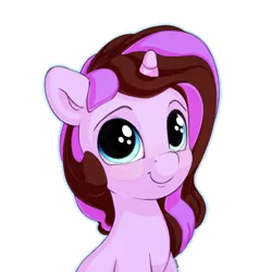 Size: 3600x3600 | Tagged: safe, artist:bobdude0, derpibooru import, oc, oc:violet rose, unofficial characters only, pony, unicorn, blue eyes, brown mane, bust, commission, cute, female, filly, happy, pink mane, portrait, simple background, smiling, solo, transparent background, two colour hair, young