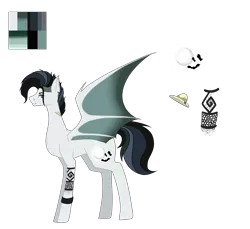 Size: 6803x6236 | Tagged: safe, artist:moonlight0shadow0, derpibooru import, oc, oc:moon glider, unofficial characters only, bat pony, pony, icey-verse, bat pony oc, bat wings, ear piercing, earring, jewelry, lip piercing, male, nose piercing, nose ring, piercing, reference sheet, simple background, solo, stallion, tattoo, transparent background, wings, wristband