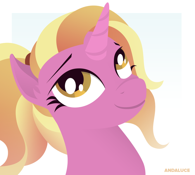 Size: 2000x1800 | Tagged: safe, artist:andaluce, derpibooru import, luster dawn, pony, unicorn, the last problem, bust, cute, lusterbetes, portrait, solo, that was fast