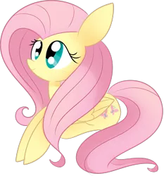 Size: 1829x1964 | Tagged: safe, artist:luckyclau, derpibooru import, fluttershy, pegasus, pony, cute, female, mare, prone, shyabetes, simple background, smiling, solo, transparent background