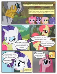 Size: 612x792 | Tagged: safe, artist:newbiespud, derpibooru import, edit, edited screencap, screencap, apple bloom, applejack, fluttershy, pinkie pie, rarity, twilight sparkle, zecora, earth pony, pegasus, pony, unicorn, zebra, comic:friendship is dragons, bridle gossip, bag, bow, comic, dialogue, ear piercing, earring, eyes closed, female, filly, hair bow, hat, jewelry, mare, messy mane, neck rings, piercing, pinkamena diane pie, poison joke, sad, saddle bag, screencap comic, unicorn twilight, zecora's hut