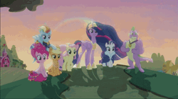 Size: 656x368 | Tagged: alicorn, animated, applejack, book, book of harmony, derpibooru import, dragon, end of the story, finale, fluttershy, good end, happy ending, mane seven, mane six, pinkie pie, princess twilight 2.0, rainbow dash, rarity, safe, screencap, season 9, series finale, spike, spoiler, spoiler:s09, sunset, the end, the last problem, twilight sparkle, twilight sparkle (alicorn), winged spike, written equestrian