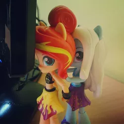 Size: 1080x1080 | Tagged: safe, artist:artofmagicpoland, derpibooru import, sunset shimmer, trixie, equestria girls, equestria girls series, doll, equestria girls minis, eqventures of the minis, female, lesbian, photo, shipping, suntrix, toy