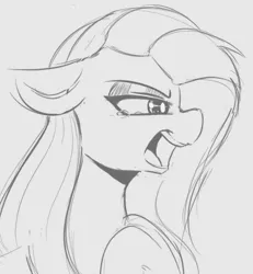 Size: 679x736 | Tagged: safe, artist:tre, derpibooru import, pinkie pie, earth pony, pony, bust, crying, female, grayscale, mare, monochrome, open mouth, pinkamena diane pie, portrait, profile, solo