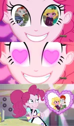 Size: 1280x2160 | Tagged: safe, artist:alphamonouryuuken, artist:iamsheila, derpibooru import, edit, edited screencap, screencap, cold forecast, crimson napalm, microchips, pinkie pie, taffy shade, coinky-dink world, eqg summertime shorts, equestria girls, friendship games, background human, clothes, crimshade, crystal prep academy uniform, discovery family logo, exploitable, female, heart eyes, holding, male, meme, pinkie the shipper, pinkie's eyes, school uniform, shipper on deck, shipper pie, shipping, skirt, smiling, straight, template, wingding eyes