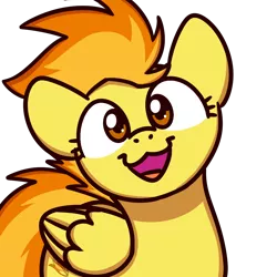 Size: 1000x1000 | Tagged: safe, artist:sugar morning, derpibooru import, spitfire, pegasus, pony, bust, cat face, cat smile, cute, cutefire, female, looking at you, mare, open mouth, simple background, smiling, smiling at you, solo, sugar morning's smiling ponies, transparent background