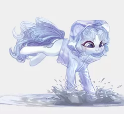 Size: 2171x2000 | Tagged: safe, artist:graypillow, derpibooru import, oc, unofficial characters only, earth pony, pony, female, mare, raincoat, solo, splashing