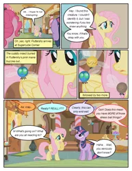 Size: 612x792 | Tagged: safe, artist:newbiespud, derpibooru import, edit, edited screencap, screencap, fluttershy, pinkie pie, twilight sparkle, parasprite, pony, unicorn, comic:friendship is dragons, swarm of the century, comic, dialogue, female, implied rainbow dash, implied rarity, mare, offscreen character, screencap comic, sitting, sugarcube corner, unicorn twilight