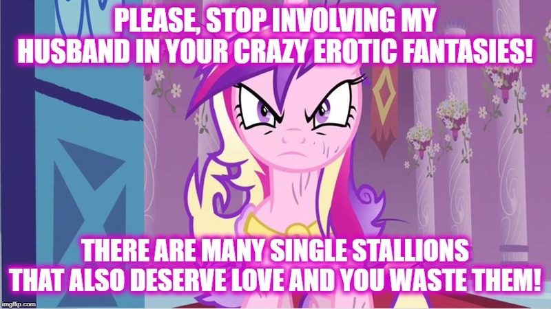 Size: 830x467 | Tagged: safe, derpibooru import, edit, edited screencap, screencap, princess cadance, pony, a canterlot wedding, implied porn, implied shining armor, meme