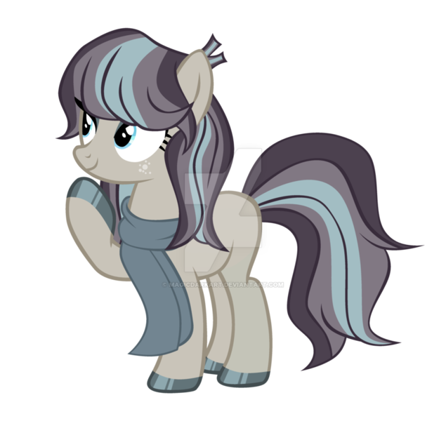 Size: 900x851 | Tagged: safe, artist:magicdarkart, derpibooru import, oc, earth pony, pony, clothes, deviantart watermark, female, mare, obtrusive watermark, scarf, simple background, solo, transparent background, watermark