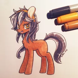 Size: 1280x1280 | Tagged: safe, artist:jopiter, derpibooru import, oc, unofficial characters only, earth pony, pony, solo, traditional art