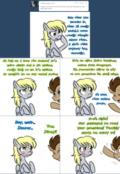 Size: 1562x2256 | Tagged: safe, artist:jitterbugjive, derpibooru import, derpy hooves, doctor whooves, time turner, pony, lovestruck derpy, ask, blushing, tumblr