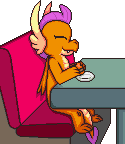 Size: 125x144 | Tagged: artist:tarkan809, burger, chair, cute, derpibooru import, dragon, dragoness, eating out, female, food, hamburger, pixel art, preview, restaurant, safe, seat, smolder, smolderbetes, table, wings