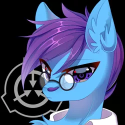 Size: 2560x2560 | Tagged: safe, artist:alus, derpibooru import, oc, oc:dr.picsell dois, unofficial characters only, pegasus, pony, avatar, clothes, lab coat, male, scp, scp foundation, simple background, solo