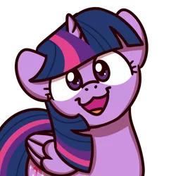 Size: 1000x1000 | Tagged: safe, artist:sugar morning, derpibooru import, twilight sparkle, twilight sparkle (alicorn), alicorn, pony, bust, cat face, cat smile, cute, female, looking at you, mare, open mouth, simple background, smiling, solo, sugar morning's smiling ponies, transparent background, twiabetes